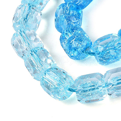 Transparent Crackle Glass Beads Strands GLAA-Q108-04A-03-1