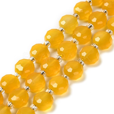 Natural Yellow Agate Beads Strands G-B153-B03-1