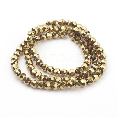 Electroplate Glass Bead Strands EGLA-R042-4mm-M-1