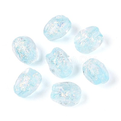 Handmade Foil Glass Beads Strands FOIL-N033-02F-1