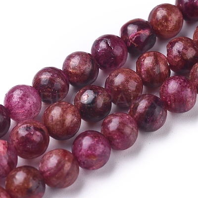 Natural Thulite Beads Strands G-D0006-C16-6mm-1