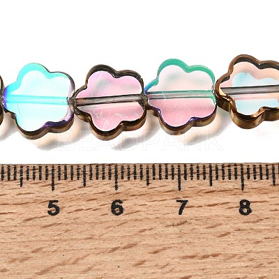 Electroplated Transparent Glass Beads Strands GL-CBA98F0-07B-1