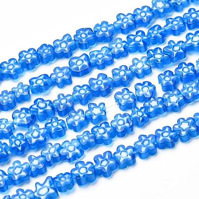 Handmade Millefiori Glass Bead Strands LAMP-J035-6mm-18-1