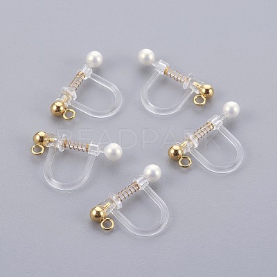 Plastic Clip-on Earring Findings STAS-P221-24G-1