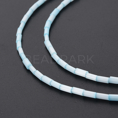 Glass Silk Stain Style Beads Strands GLAA-N047-001B-01-1