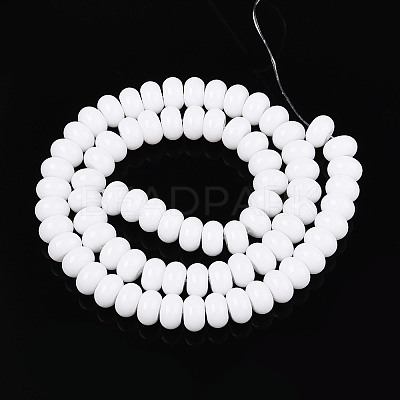 Opaque Spray Painted Glass Beads GLAA-ZX008-8mm-18G-1