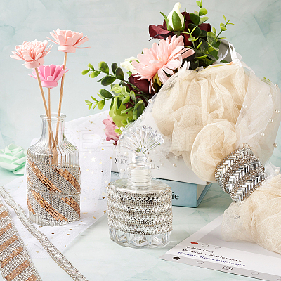 6 Strands 3 Style Glitter Hotfix Rhinestone DIY-BY0001-20-1