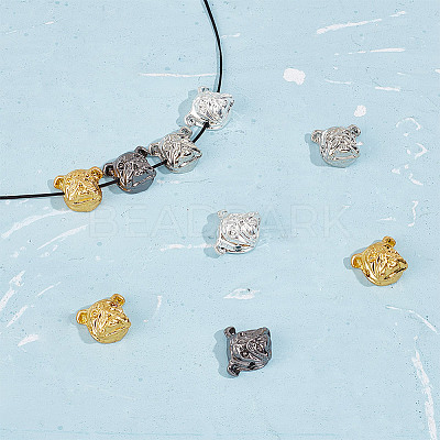 12Pcs 4 Colors Alloy Puppy Beads FIND-OC0003-28-1