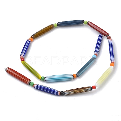 Handmade Lampwork Chevron Beads LAMP-Z019-01-1