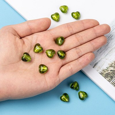 Handmade Silver Foil Glass Beads X-FOIL-R050-12x8mm-7-1