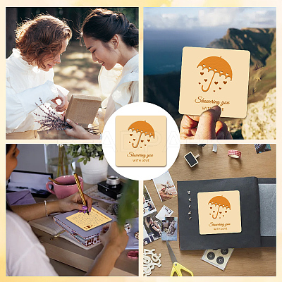 Wooden Commemorative Cards WOOD-WH0040-010-1
