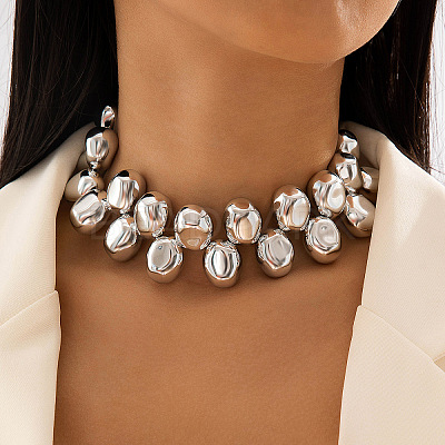Alloy & CCB Plastic Beaded Necklaces FS-WG4655B-02-1