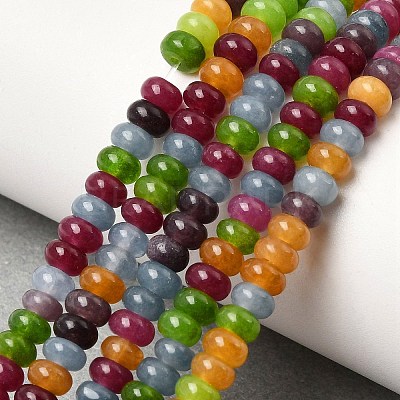 Dyed Natural White Jade Imitation Tourmaline Beads Strands G-K343-C55-01-1