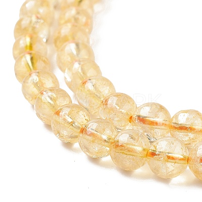 Natural Citrine Beads Strands G-E326-6mm-01-1