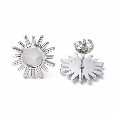 Non-Tarnish 304 Stainless Steel Stud Earring Findings STAS-F286-04P-1