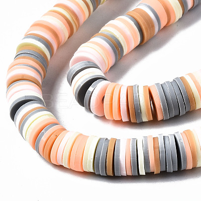 Handmade Polymer Clay Beads Strands X-CLAY-R089-8mm-108-1