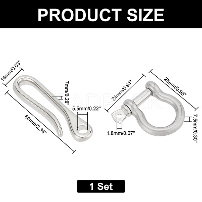 1Pc U-Shaped Brass Key Hook Shanckle Clasps KK-PH0009-54A-1