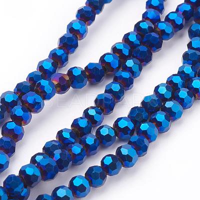 Electroplate Glass Bead Strands X-EGLA-R042-4mm-01-1
