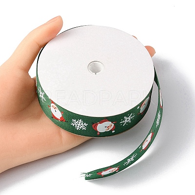 1 Roll Christmas Printed Polyester Grosgrain Ribbons OCOR-YW0001-05B-1
