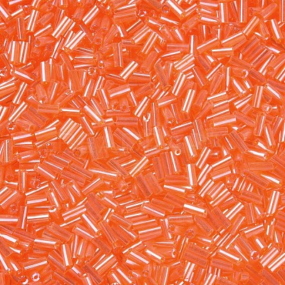 Transparent Colours Luster Glass Bugle Beads SEED-N005-001-A11-1