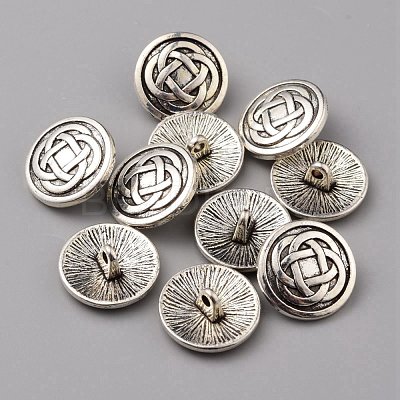 1-Hole Alloy Shank Buttons BUTT-WH0020-22B-1