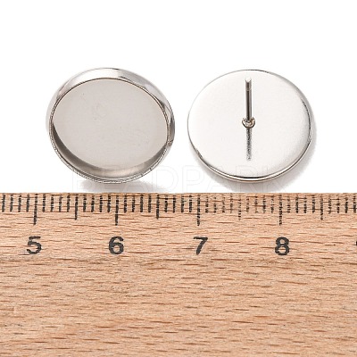 201 Stainless Steel Stud Earring Settings SA-CBAB174-01P-A-1