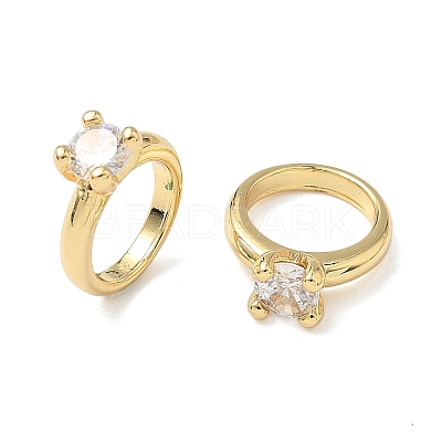 Brass Pave Cubic Zirconia Charms KK-Q068-26G-1