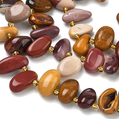Natural Mookaite Beads Strands G-P604-A19-01-1