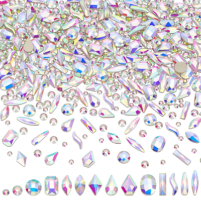 580Pcs 14 Styles Glass Rhinestone Cabochons GGLA-FG0001-06-1