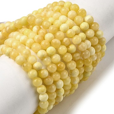 Natural Yellow Jade Beadd Strands X-G-A274-A01-4mm-1