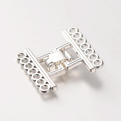 7 Strands Alloy and Brass Fold Over Clasps PALLOY-N0112-03P-1