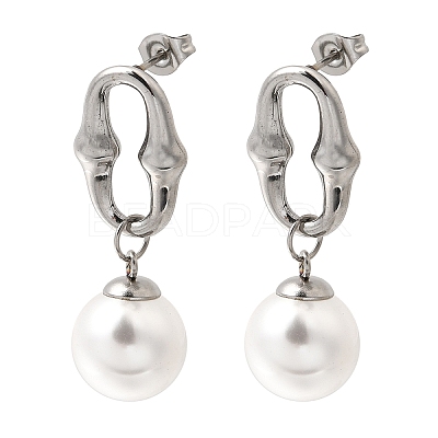 304 Stainless Steel Stud Dangle Earrings EJEW-E618-01P-1