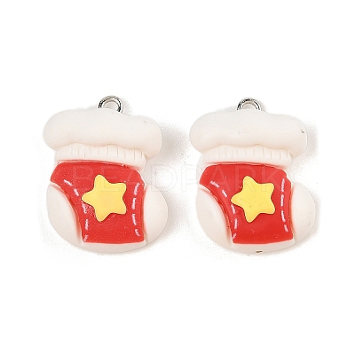 Christmas Theme Opaque Resin Pendants RESI-S08-05F-1