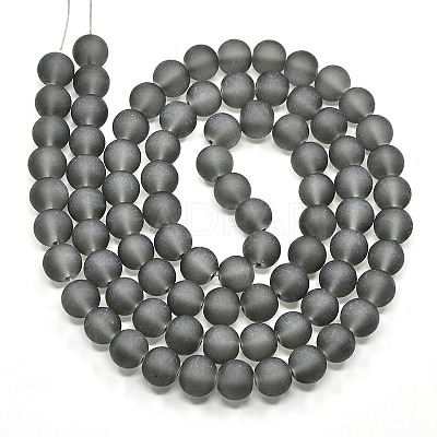 Baking Paint Transparent Glass Bead Strands GLAA-S031-8mm-12-1
