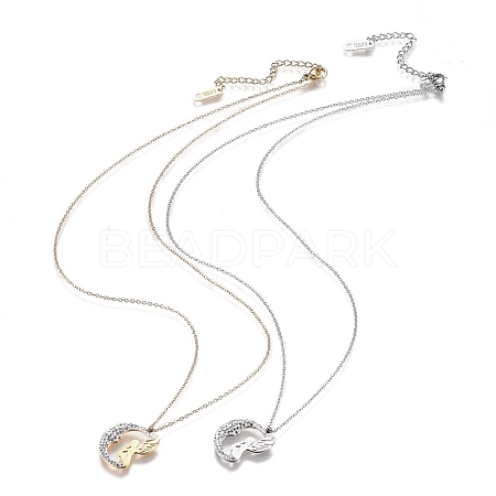 304 Stainless Steel Pendant Necklaces STAS-A049-17-1