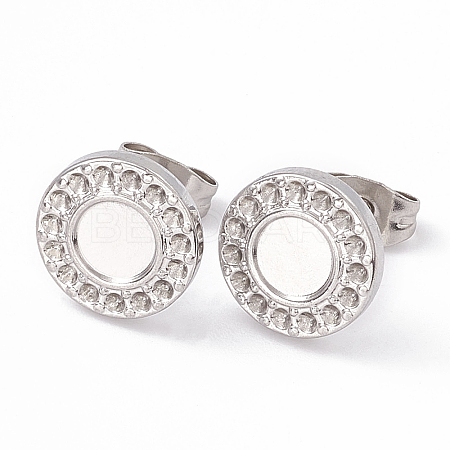 Non-Tarnish 304 Stainless Steel Stud Earring Findings LS-EJEW-G338-01P-1