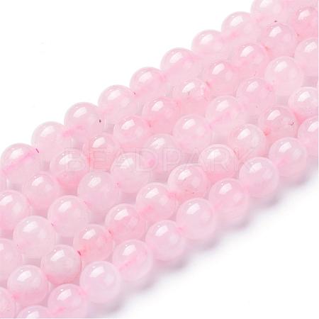 Natural Rose Quartz Beads Strands G-T055-8mm-13-1