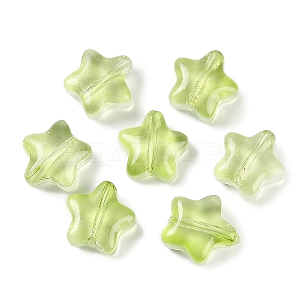 Transparent Spray Painted Glass Beads X1-GLAA-NH0003-01E-1