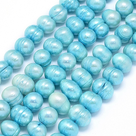 Natural Cultured Freshwater Pearl Beads Strands PEAR-G004-10-01-1