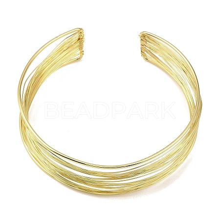 30MM 304 Stainless Steel Open Multi-Strand Choker Necklaces for Women NJEW-K297-02G-1