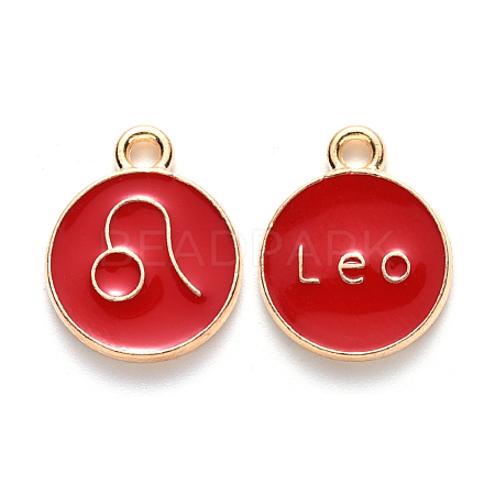 Alloy Enamel Pendants X-ENAM-S124-01B-07G-1