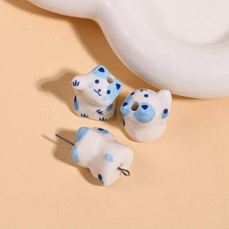 Handmade Bright Glazed Porcelain Beads PW-WG107B1-03-1