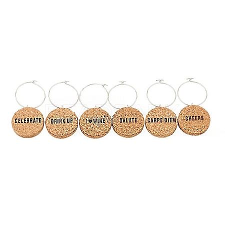 Cork Wine Glass Charms FIND-WH0075-62-1