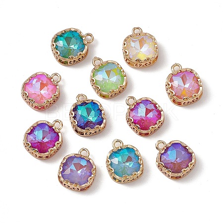Square K9 Glass Charms GLAA-A005-12LG-1