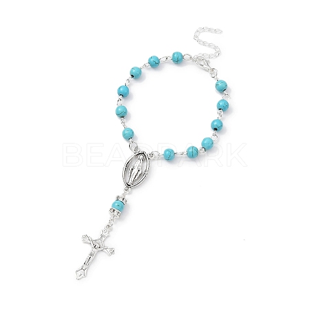 Alloy Cross Charm Bracelets BJEW-TA00423-01-1