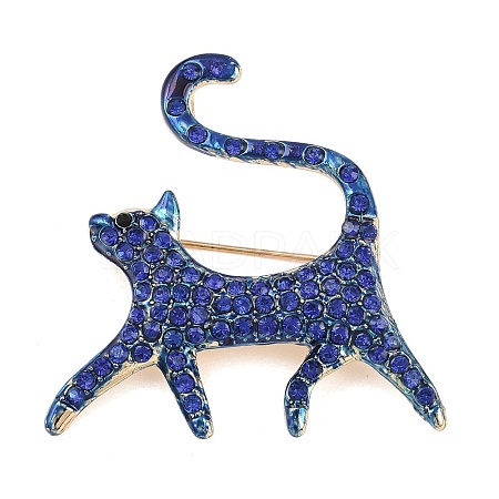 Alloy Rhinestone Lapel Pins for Backpack Clothes JEWB-P055-06G-02-1