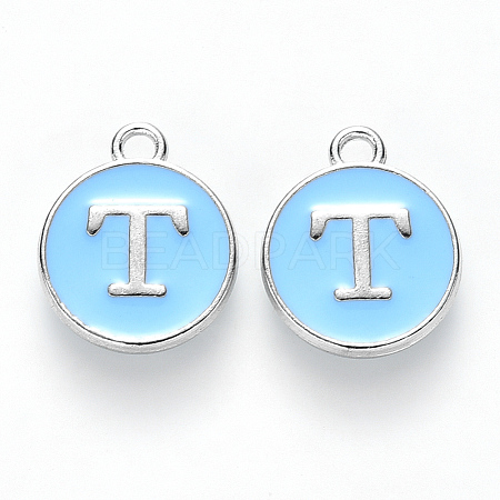Platinum Plated Alloy Enamel Charms ENAM-S118-04T-P-1