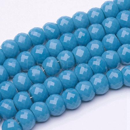 Imitation Jade Glass Beads Strands EGLA-E045-C03-1