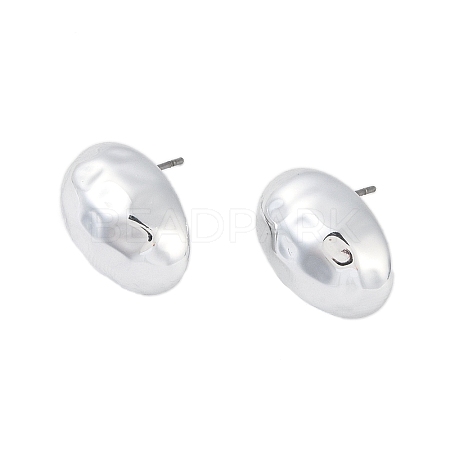 Oval CCB Plastic Stud Earrings for Women EJEW-Q382-01P-1