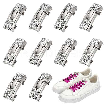 6 Pairs Zinc Alloy Rhinestone Snap Lock Clasps FIND-FG0005-21P-1